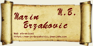 Marin Brzaković vizit kartica
